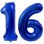 LVMOQIQIU 40-Inch Navy Blue Foil Number 16 Balloons | Large Birthday & Anniversary Decoration
