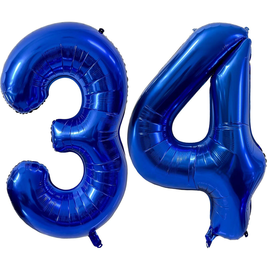 LVMOQIQIU 40 Inch Navy Blue Foil Number Balloons – 34 & 43 Large Birthday Decor