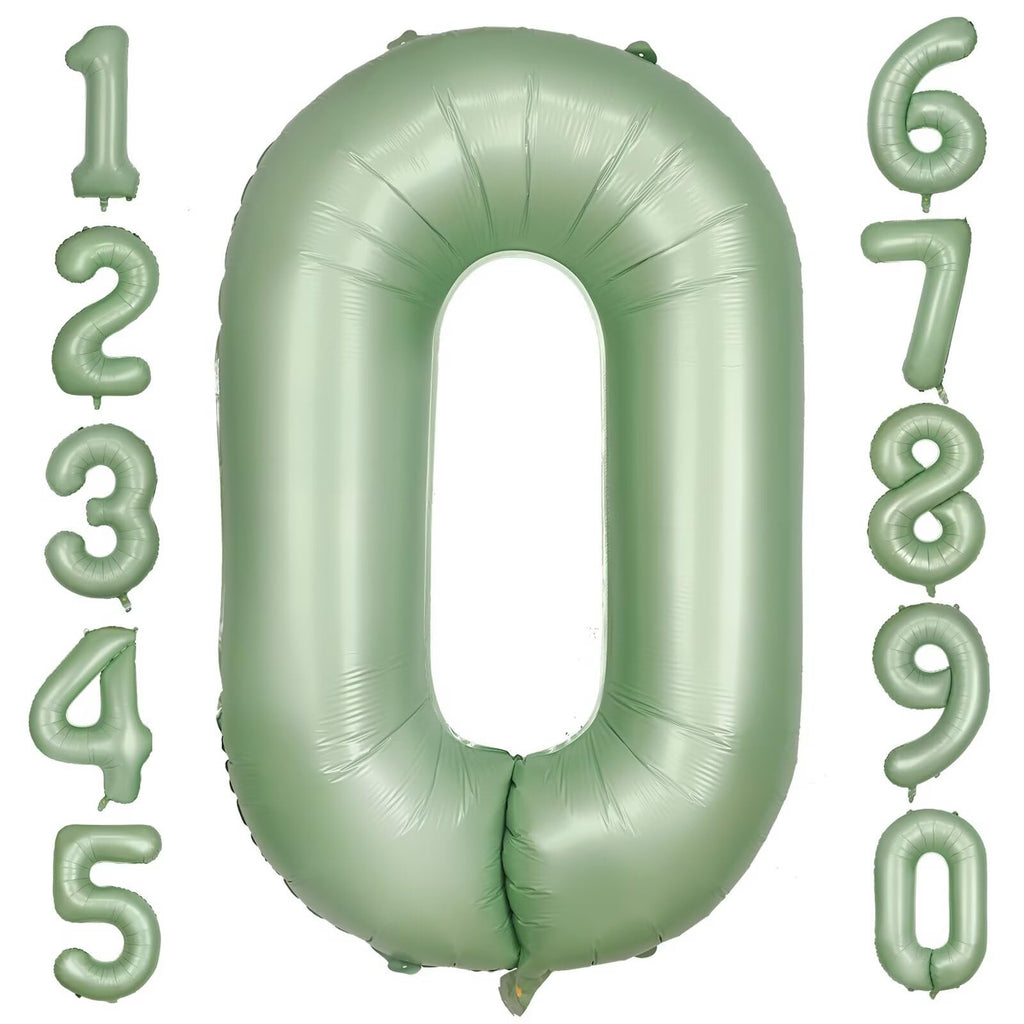 LVMOQIQIU 40in Olive Green 0 Balloon – Large Foil Number Balloons for Parties