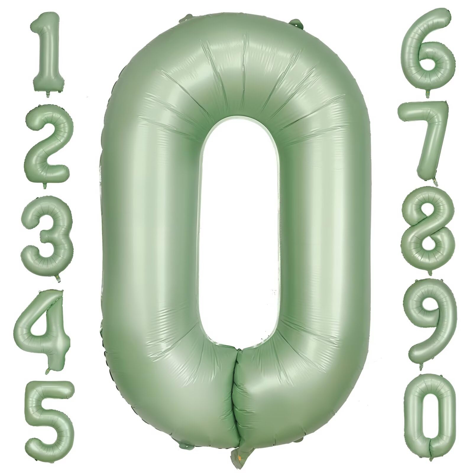 LVMOQIQIU 40in Olive Green 0 Balloon – Large Foil Number Balloons for Parties