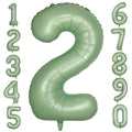 LVMOQIQIU 40-Inch Olive Green Number 2 Foil Balloon – Large Sage Green 0-9 Balloons for Parties