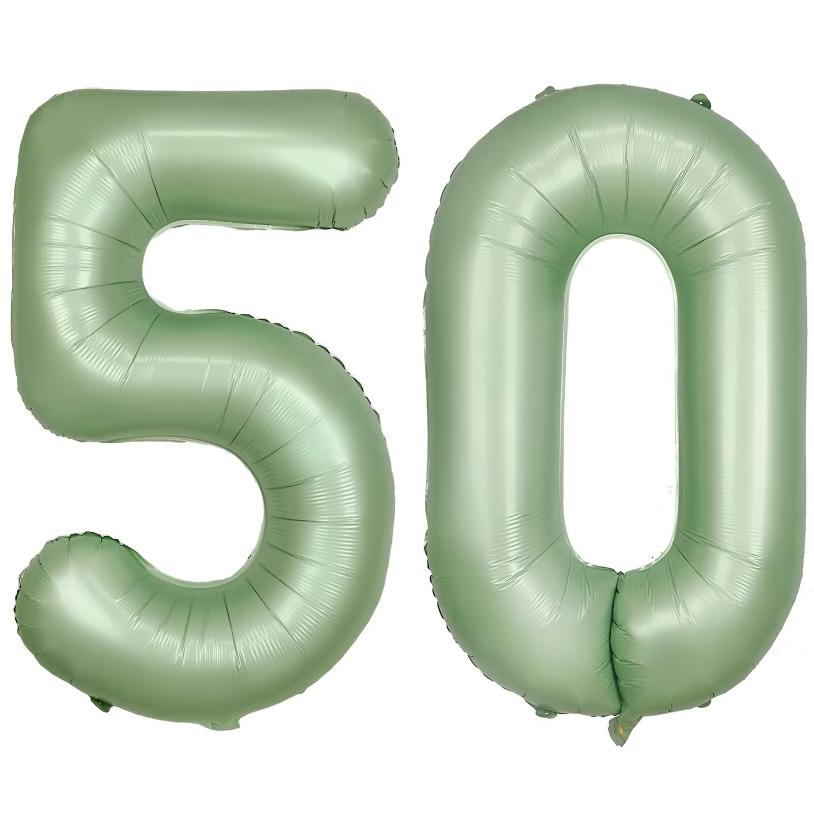 LVMOQIQIU 40-Inch Olive Green 50 Balloons – Foil Number Decor