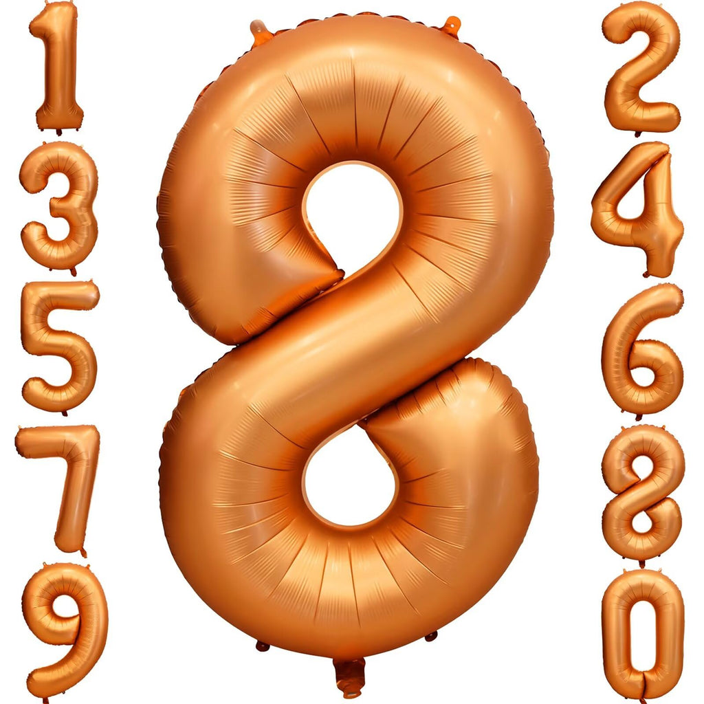 LVMOQIQIU 40 Inch Orange Foil Balloon | Number Balloons 0-9 for Birthday & Event Decor