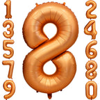 LVMOQIQIU 40 Inch Orange Foil Balloon | Number Balloons 0-9 for Birthday & Event Decor