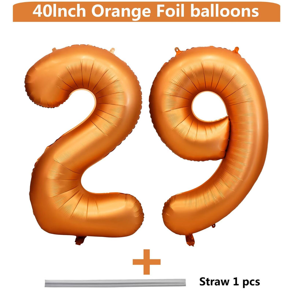 LVMOQIQIU 40-Inch Orange Foil Number Balloons – 29 or 92 for Birthday & Event Decor