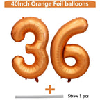 LVMOQIQIU 40-Inch Orange Number Balloons 36 or 63 - Premium Foil Balloons for Birthday, Wedding & Party Decor
