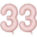 LVMOQIQIU 40-Inch Pink 33 Balloon – Matte Foil Number Balloons for Parties