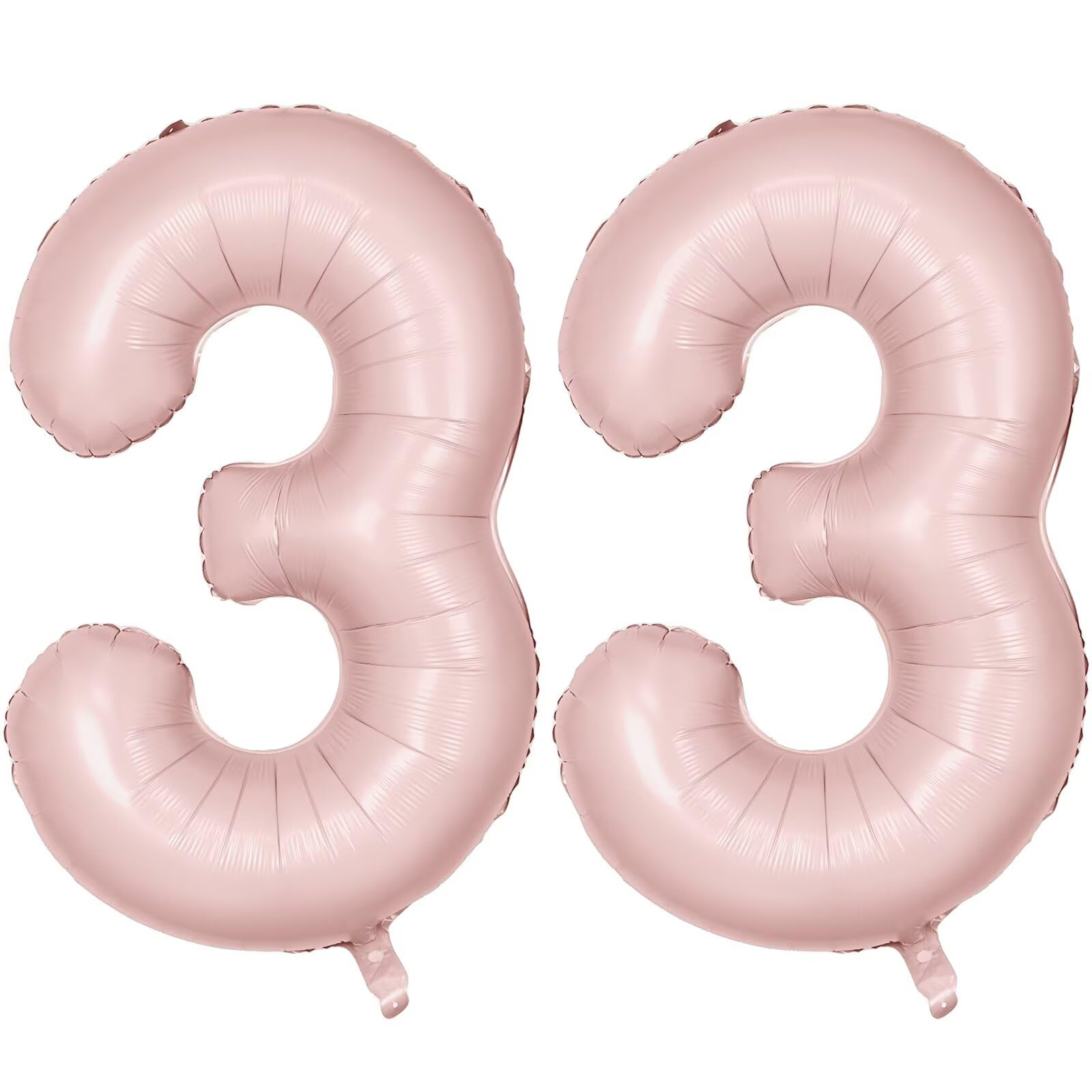 LVMOQIQIU 40-Inch Pink 33 Balloon – Matte Foil Number Balloons for Parties