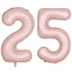 LVMOQIQIU 40-Inch Pink Number 25 Foil Balloons for Birthday & Event Decor