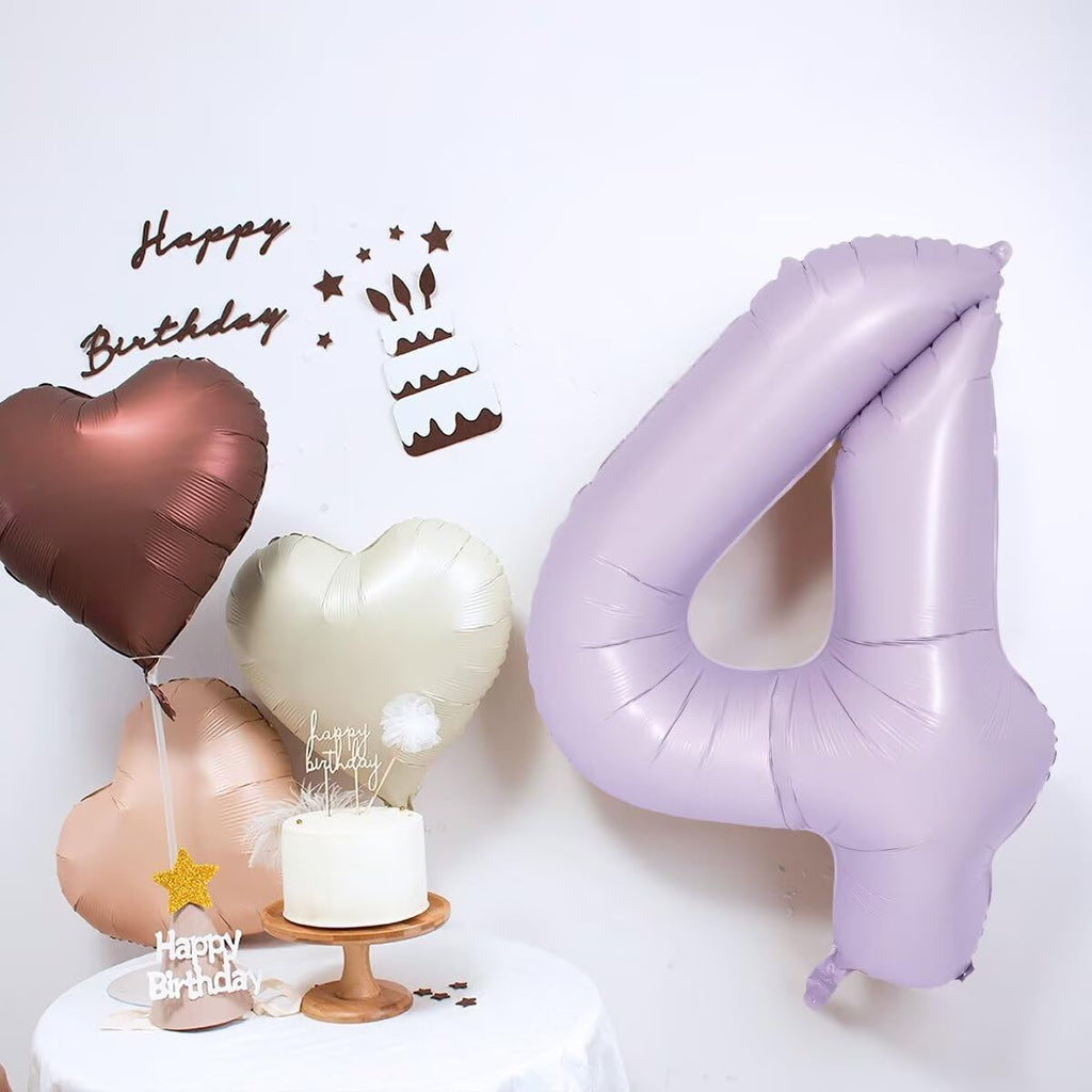 LVMOQIQIU Purple 38 Foil Number Balloons – 40-Inch Matte Purple Party Decor