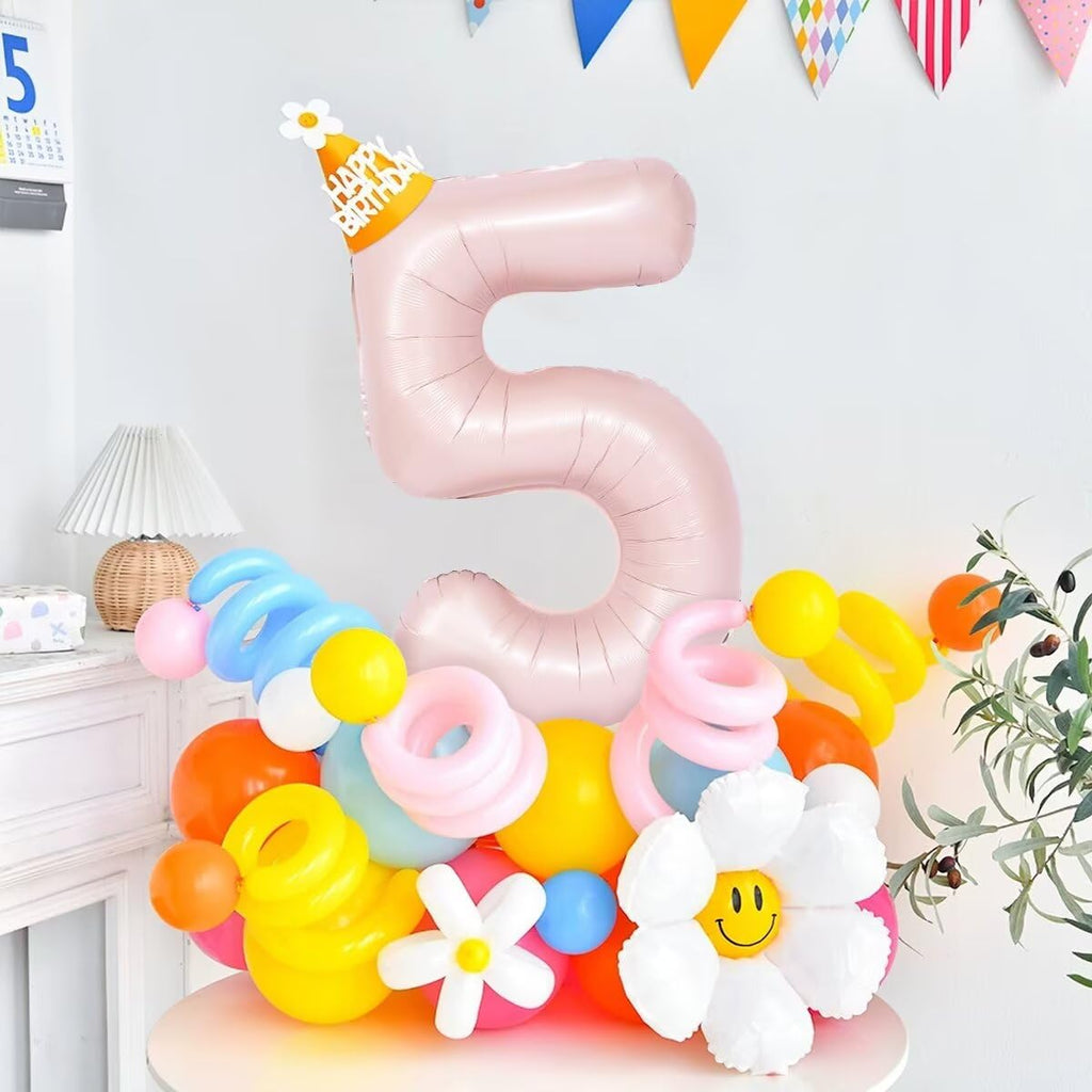 LVMOQIQIU 40 Inch Light Pink 60-Number Balloon | Matte Pink Large Foil Balloons for Birthday, Wedding & Party