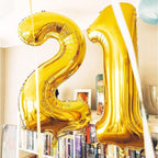 LVMOQIQIU Gold 90th Birthday Balloons — 40-Inch Foil Number Balloon (90)