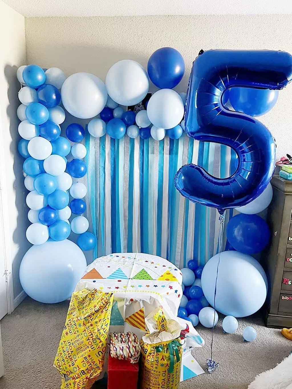 LVMOQIQIU 40-Inch Navy Blue 8 Balloons – Large Foil Number Balloons for Parties