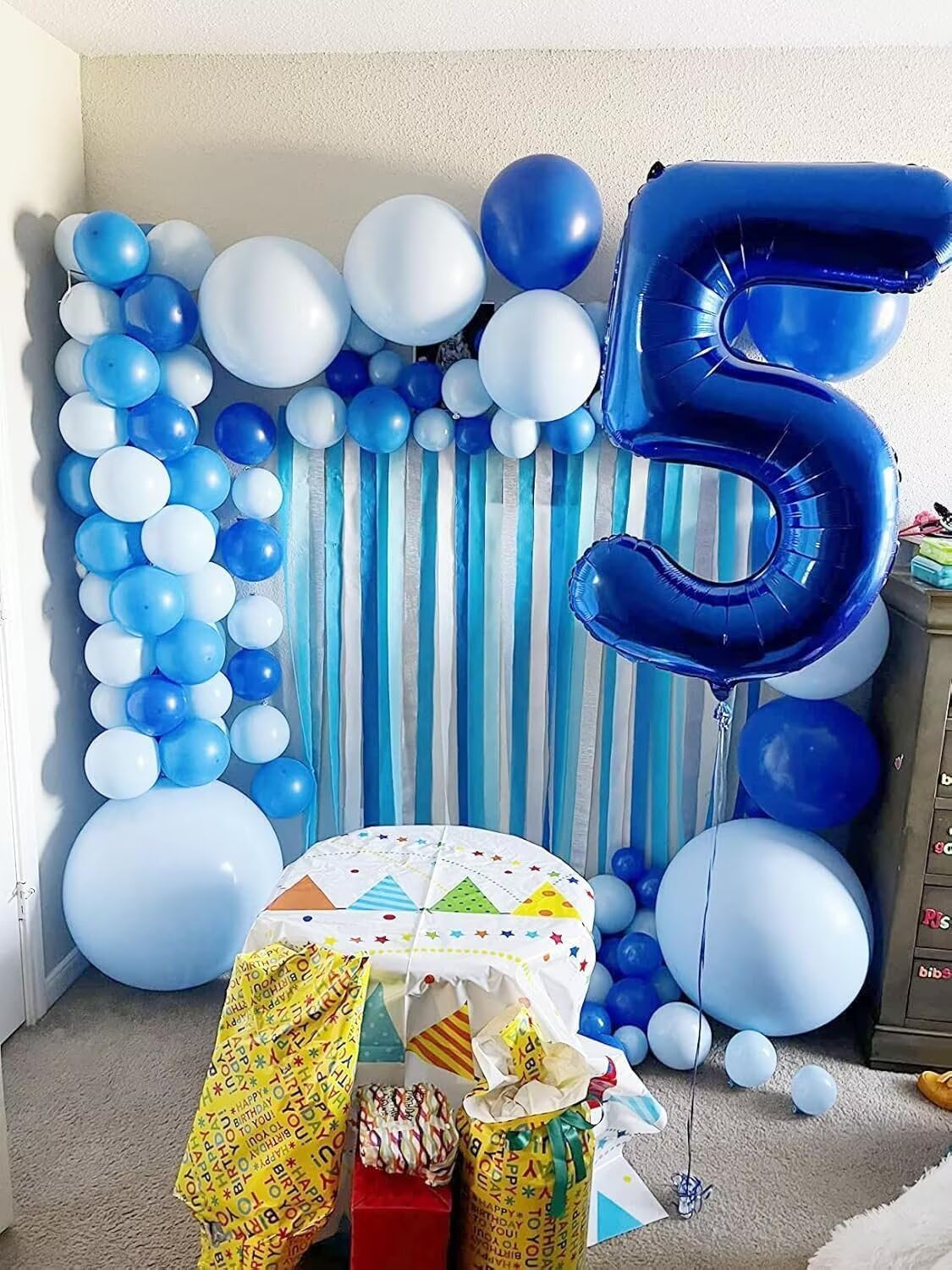 LVMOQIQIU 40-Inch Navy Blue 8 Balloons – Large Foil Number Balloons for Parties