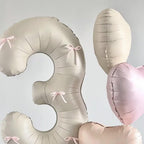 LVMOQIQIU Cream White 40-Inch Foil Number Balloons – 13/31 Set for Birthday, Wedding & Anniversary