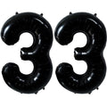 LVMOQIQIU Black 33 Number Balloon - 40-Inch Large Foil Balloons for Party Decor