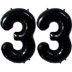 LVMOQIQIU Black 33 Number Balloon - 40-Inch Large Foil Balloons for Party Decor