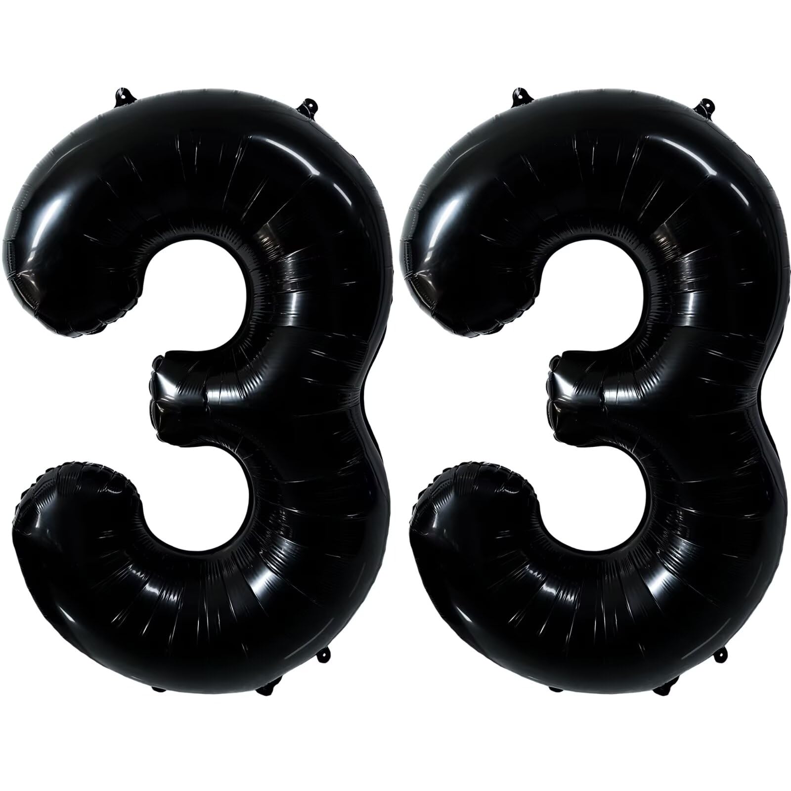 LVMOQIQIU Black 33 Number Balloon - 40-Inch Large Foil Balloons for Party Decor
