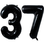 LVMOQIQIU Black 37 Number Balloon – 40-Inch Foil Balloons for Party Decor