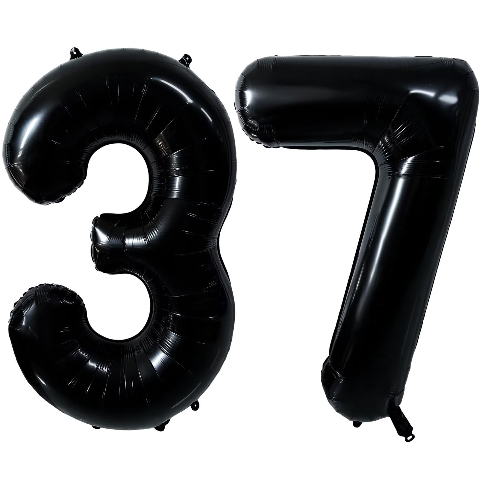 LVMOQIQIU Black 37 Number Balloon – 40-Inch Foil Balloons for Party Decor