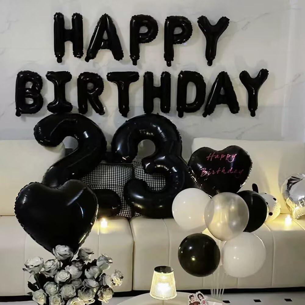 LVMOQIQIU Black 50 Number Balloon – 40 Inch Foil Balloons for Milestone Parties