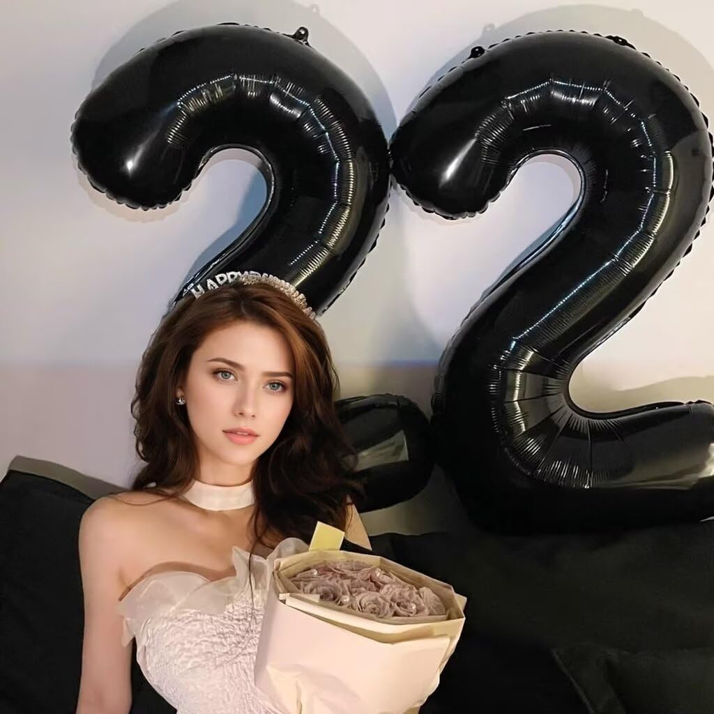 LVMOQIQIU Black 50 Number Balloon – 40 Inch Foil Balloons for Milestone Parties