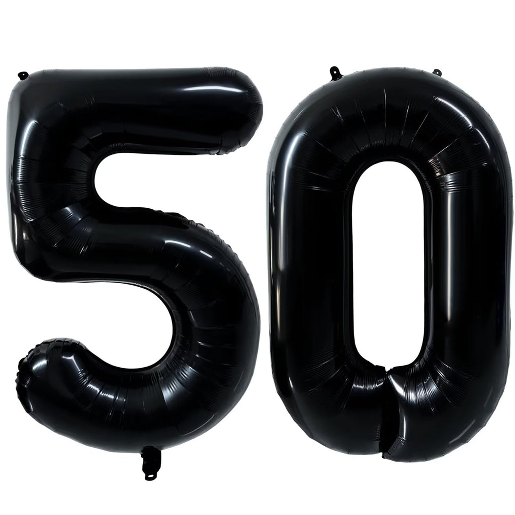 LVMOQIQIU Black 50 Number Balloon – 40 Inch Foil Balloons for Milestone Parties