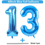 LVMOQIQIU 40 Inch Blue 13 Balloon - Large Foil Number Balloons for Birthday, Anniversary, and More