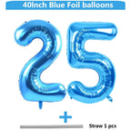 LVMOQIQIU 40 Inch Blue 25 Balloon – Foil Number Balloons for Birthday, Wedding, Anniversary | 2-Pack
