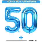LVMOQIQIU 40 Inch Blue Foil Number 50 Balloons – Birthday, Wedding & Party Decorations