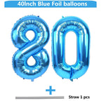 LVMOQIQIU 40-Inch Blue 80 Balloon Set – Blue Number Balloons for Parties, Weddings & Celebrations