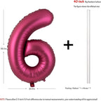 LVMOQIQIU 40-inch Burgundy 6 Balloon - Wine Red Foil Number 6 Balloons for Parties