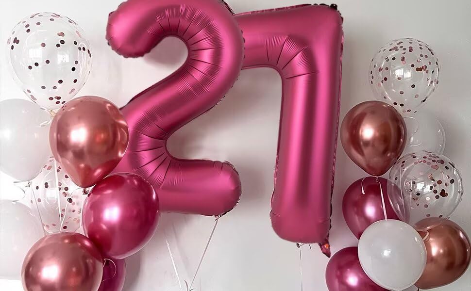LVMOQIQIU 40-inch Burgundy 6 Balloon - Wine Red Foil Number 6 Balloons for Parties