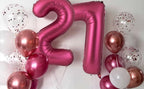LVMOQIQIU 40-inch Burgundy 6 Balloon - Wine Red Foil Number 6 Balloons for Parties