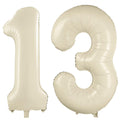 LVMOQIQIU Cream White 40-Inch Foil Number Balloons – 13/31 Set for Birthday, Wedding & Anniversary