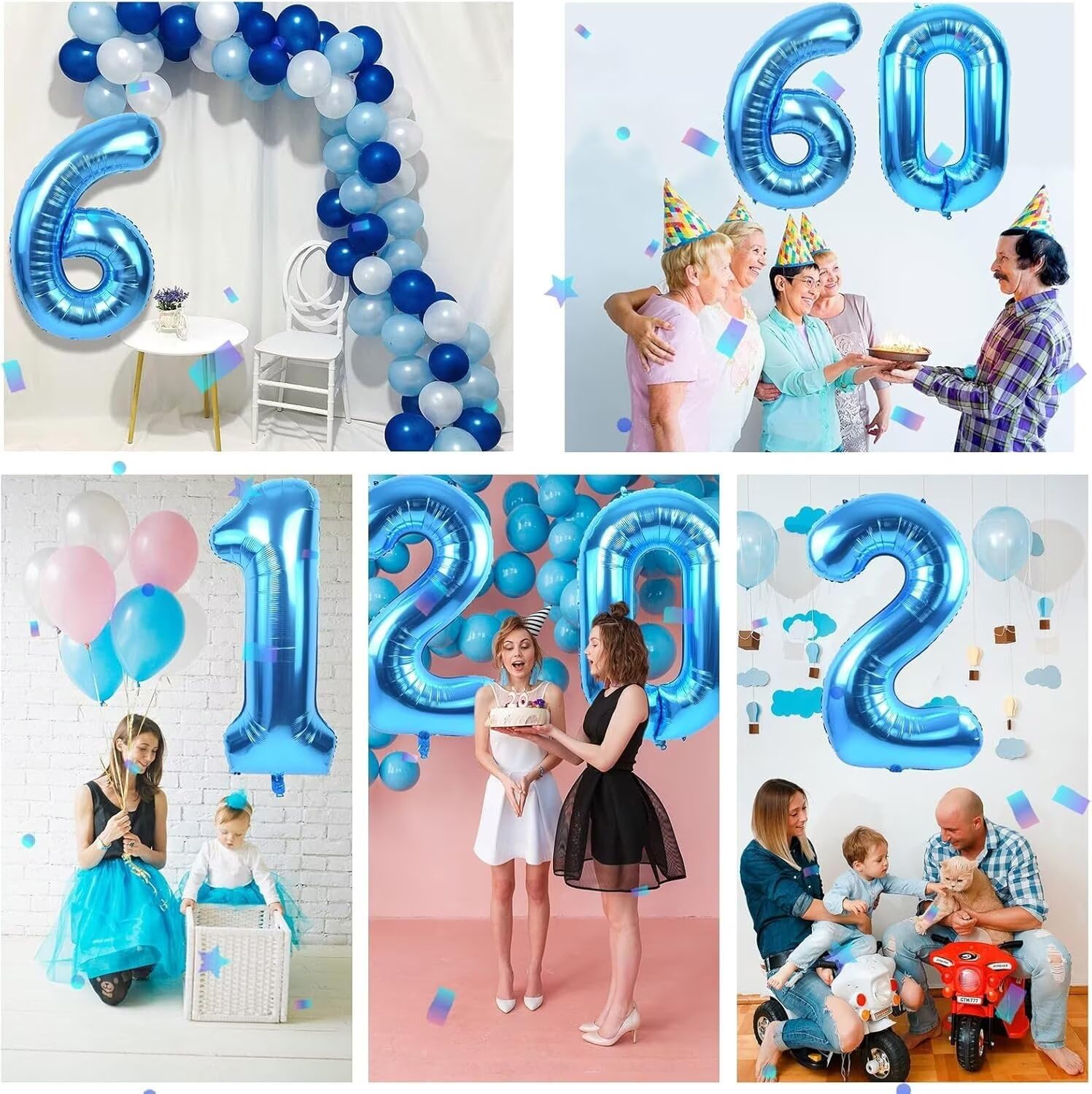 LVMOQIQIU 40 Inch Blue 9 Balloon – Large Foil Number Balloons for Birthday Parties