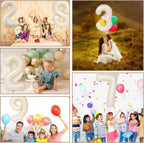 LVMOQIQIU Cream White 40-Inch Foil Number Balloons – 13/31 Set for Birthday, Wedding & Anniversary