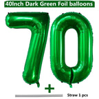 LVMOQIQIU 40-Inch Dark Green Foil Number 70 Balloons – Large Party Decor