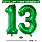 LVMOQIQIU 40-Inch Dark Green Foil Number Balloons – Large Green Numeral Balloons for Birthday, Anniversary & Events