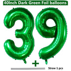 LVMOQIQIU 40-Inch Dark Green Foil Balloons – Number 39 & 93 Set for Birthday, Wedding & Milestone Decor