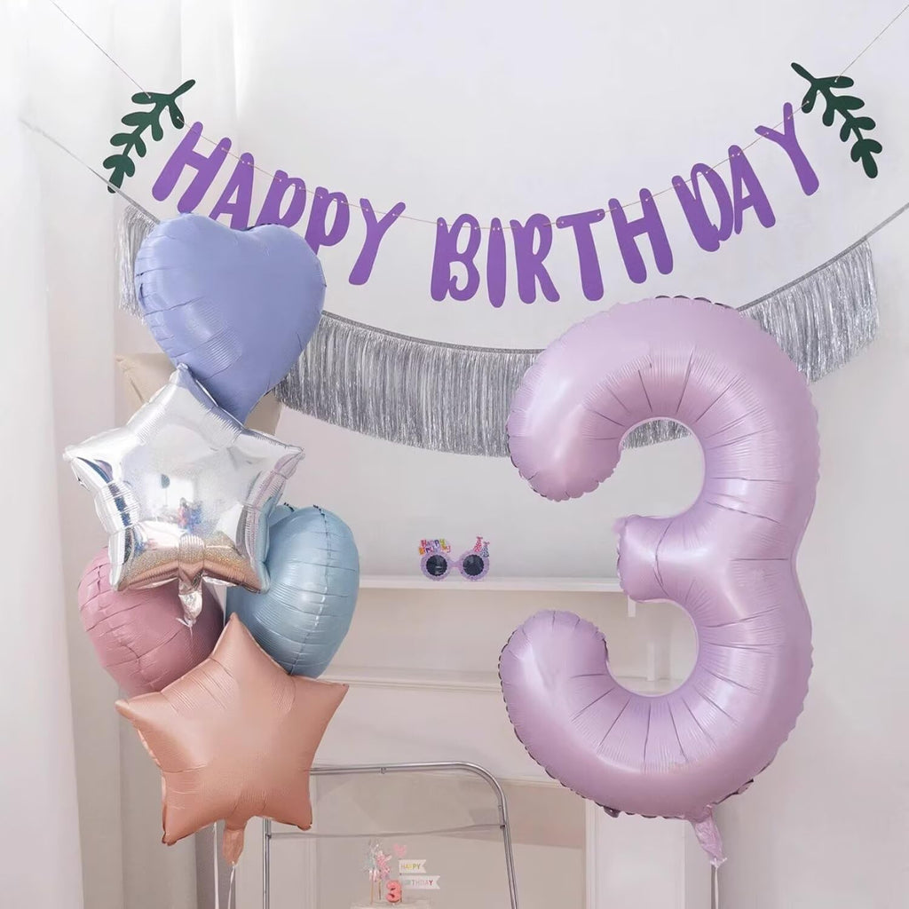 Lvmoqiqiu Purple 24 Balloon Set – 40-Inch Matte Purple Foil Number Balloons for Birthday, Wedding & Party