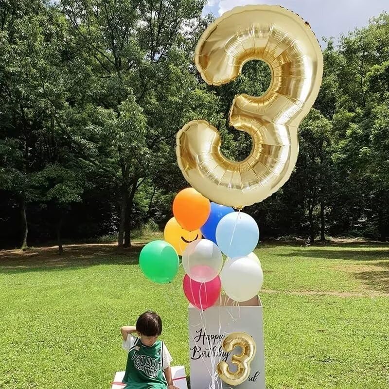 LVMOQIQIU Light Gold 40-Inch Foil Number Balloons – 15th Birthday, Champagne Gold