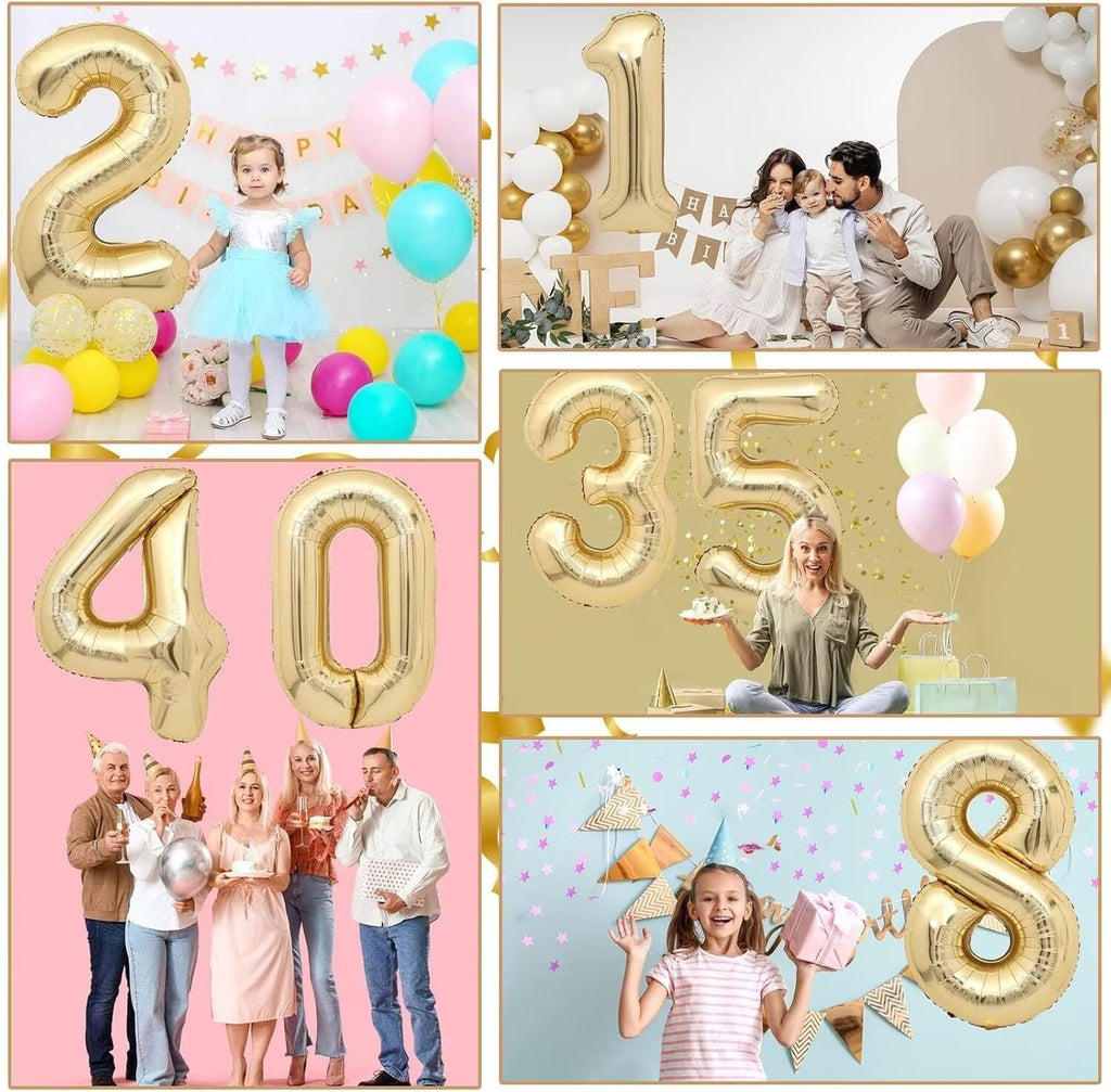 LVMOQIQIU Light Gold 40-Inch Foil Number Balloons – 15th Birthday, Champagne Gold