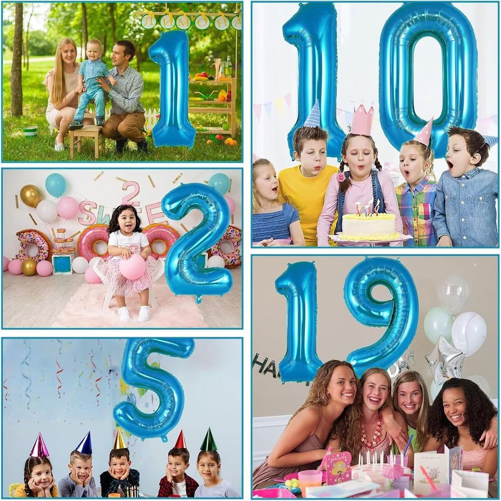 LVMOQIQIU 40 Inch Blue 9 Balloon – Large Foil Number Balloons for Birthday Parties