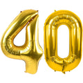 Gold 40th Birthday Balloons – 40 Inch Number Balloons by LVMOQIQIU (Foil Gold)