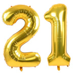 LVMOQIQIU Gold Number Balloons 40-Inch – 21 & 12 Foil Balloons for Birthdays, Weddings & Milestones