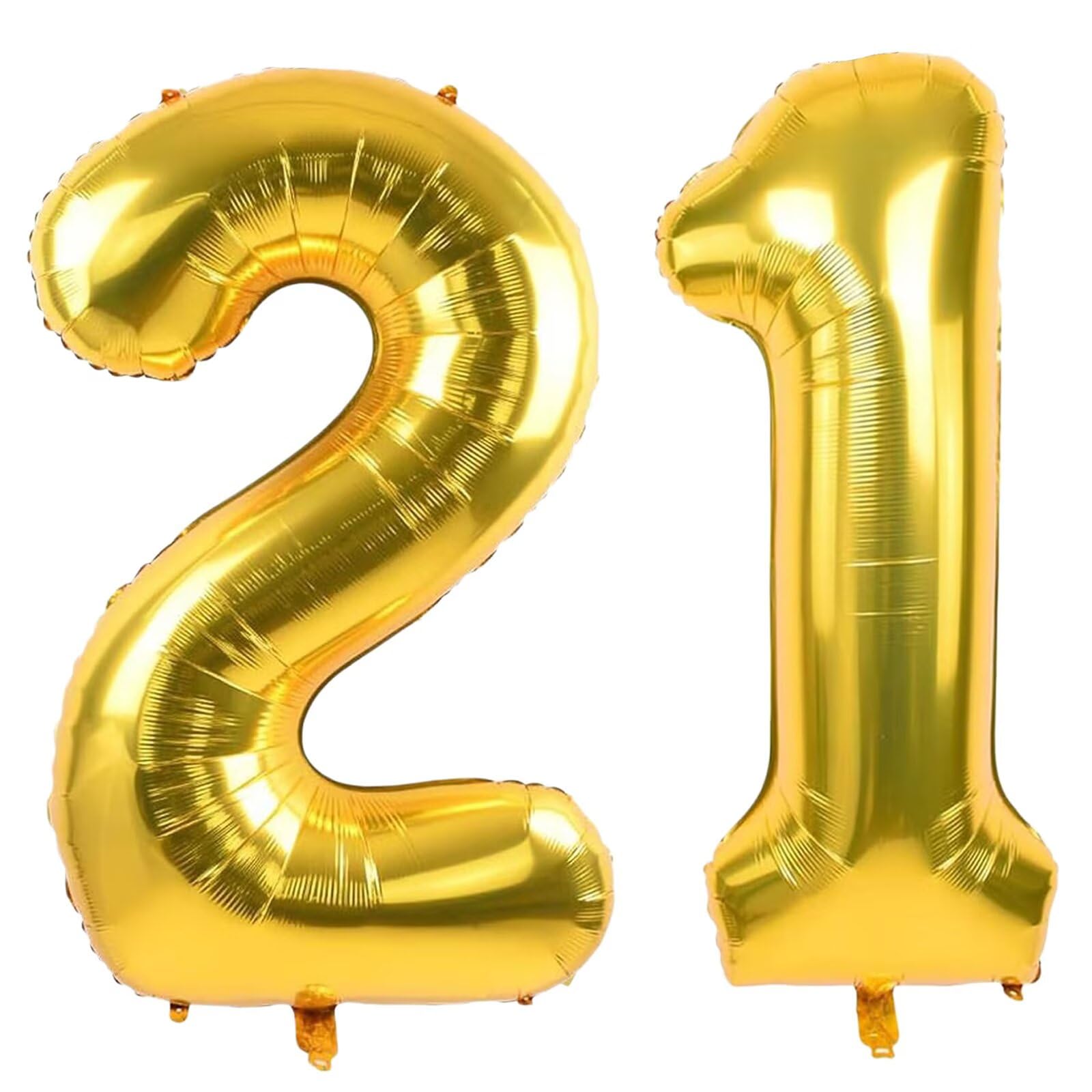 LVMOQIQIU Gold Number Balloons 40-Inch – 21 & 12 Foil Balloons for Birthdays, Weddings & Milestones