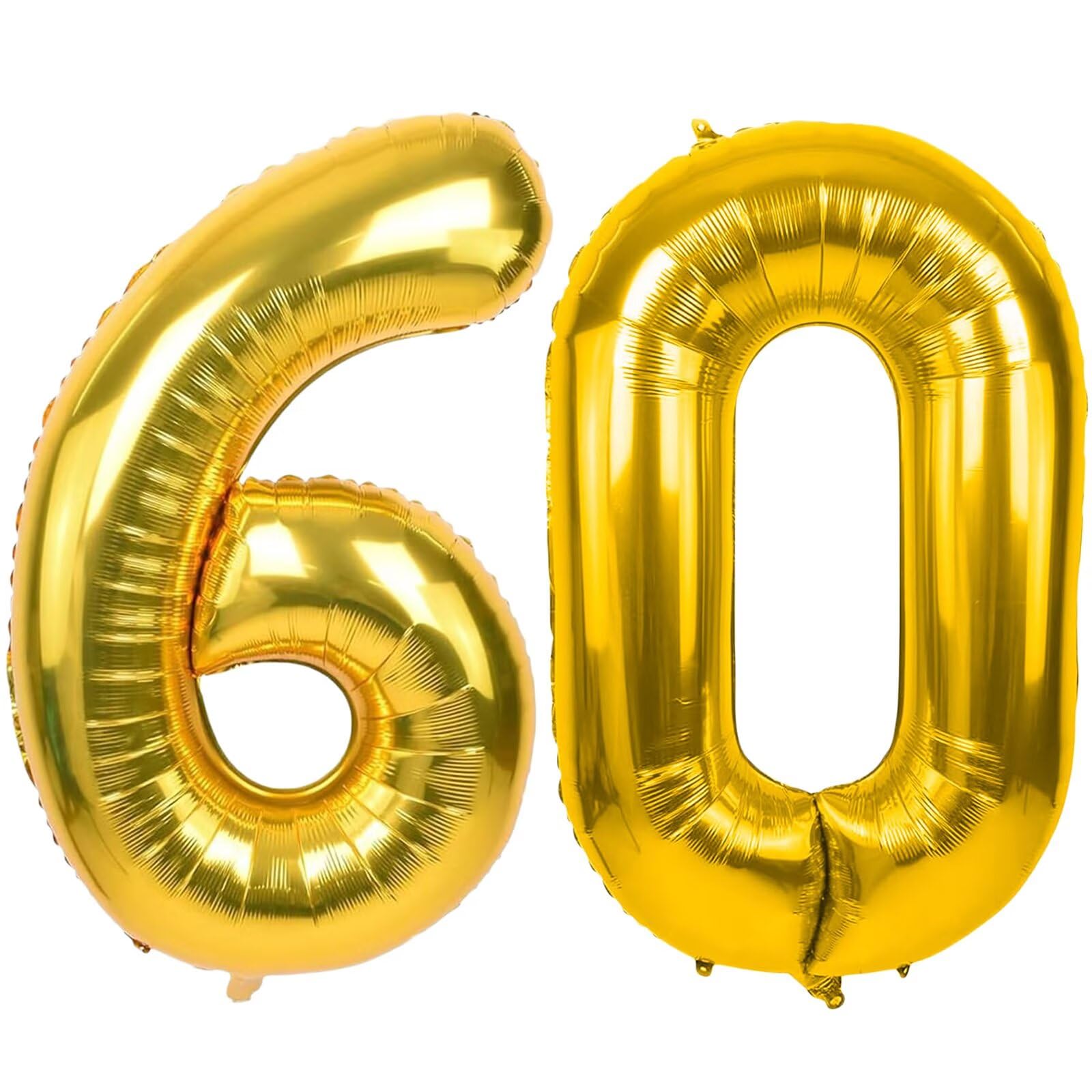 LVMOQIQIU Gold 60 Number Balloons – 40 Inch Foil Birthday & Wedding Decor