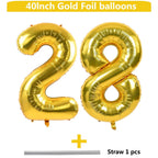 LVMOQIQIU Gold Number Balloons 40 Inch - 28 & 82 Foil Balloons for Birthdays, Weddings, and Celebrations