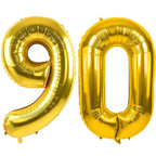 LVMOQIQIU Gold 90th Birthday Balloons — 40-Inch Foil Number Balloon (90)